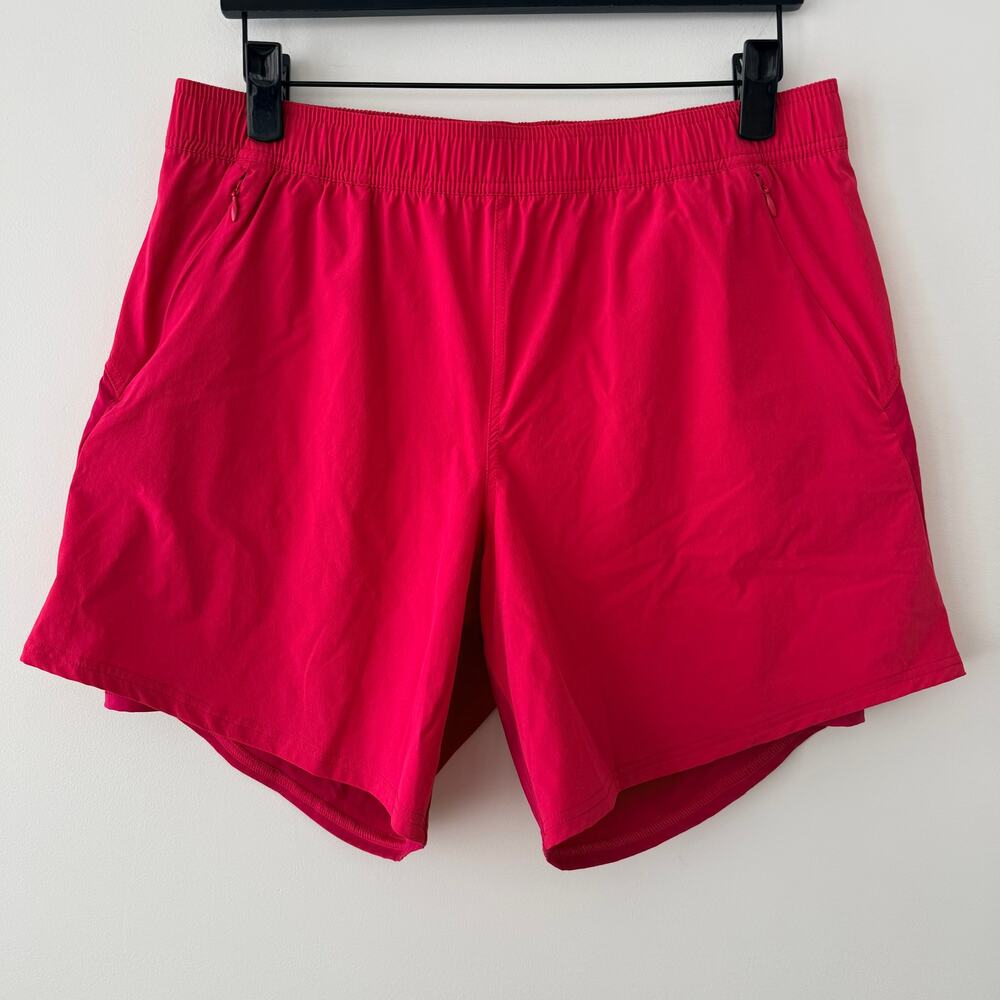 Fair Harbor Corliss Short 7 Inch Inseam Pink Magenta Lined Zip Pocket Womens L